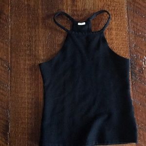 Black high neck crop top
